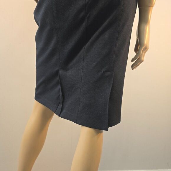 Cache Contour Collection Sz 4 Sleeveless Black Dress Pleated Pencil Stretch - Picture 9 of 12